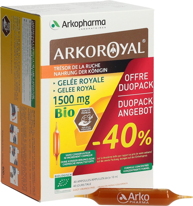 Immagine prodotto Arkopharma Arkoroyal Bio Gelée Royal Ampullen 1500mg (20 Pezzo/i, Fiala, 1040 g)