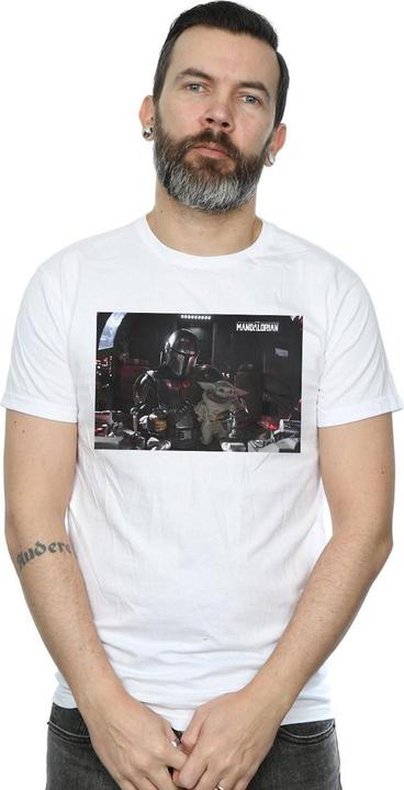 Actual product image Star Wars Mens The Mandalorian Mando And Co-Pilot T-Shirt (M)