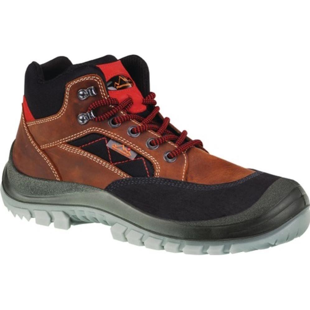 Remisberg, Sicherheitsschuhe, Sicherheitsstiefel Sherpa Grösse 43 braun/rot S3 EN ISO 20345 Nubukleder (S3, 43)