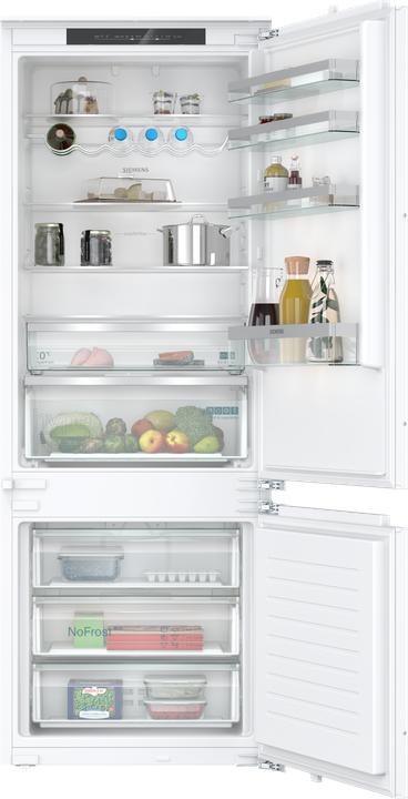 Siemens iQ300, Built-in fridge-freezer with freezer section below, 193.5 x 70.8 cm, flat hinge, KB (383 l)
