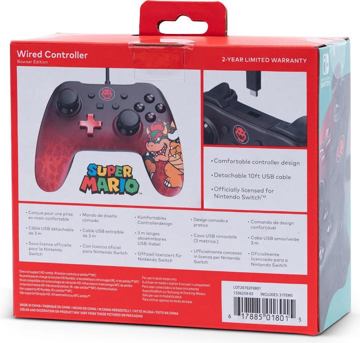 Produktbild PowerA Wired Controller - Bowser Edition (Switch)