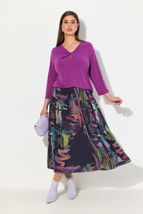 Actual product image Ulla Popken Draped Neck 3/4 Sleeve Tee (42, 44)