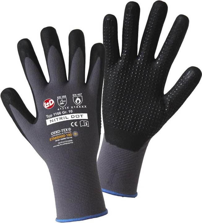 Produktbild L+D NITRIL DOT Feinstrickhandschuh (10, XL)