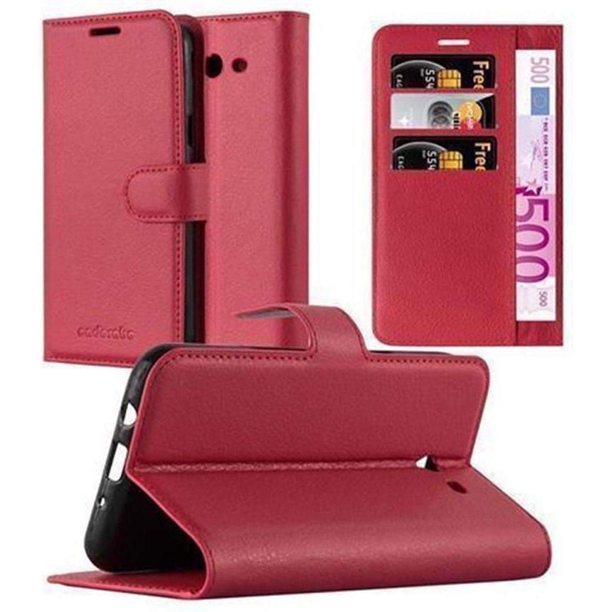 Cadorabo Book mit Standfunktion Cover (Samsung Galaxy J7 2017), Smartphone Hülle, Rot