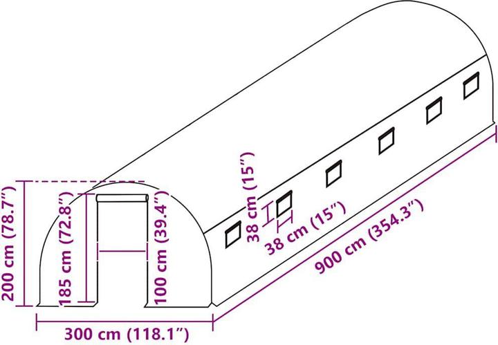 Image du produit vidaXL Gewächshaus Ersatzabdeckung