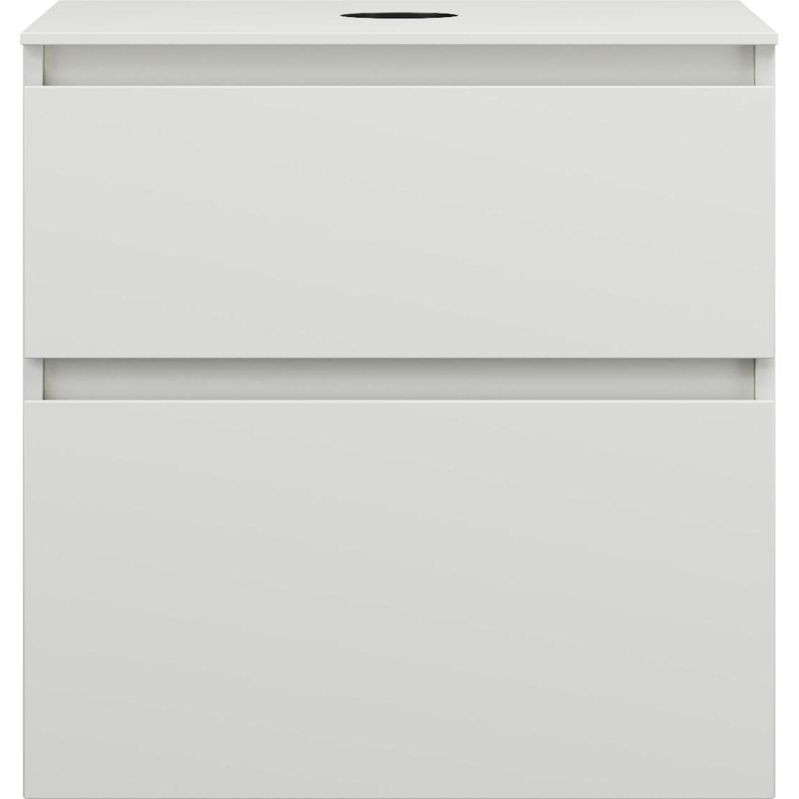 burgbad, Waschtischkonsole, Lin20 Waschtischunterschrank inklusive Konsolenplatte, 2 Auszüge, Tiefe 487mm, 602x487x661m