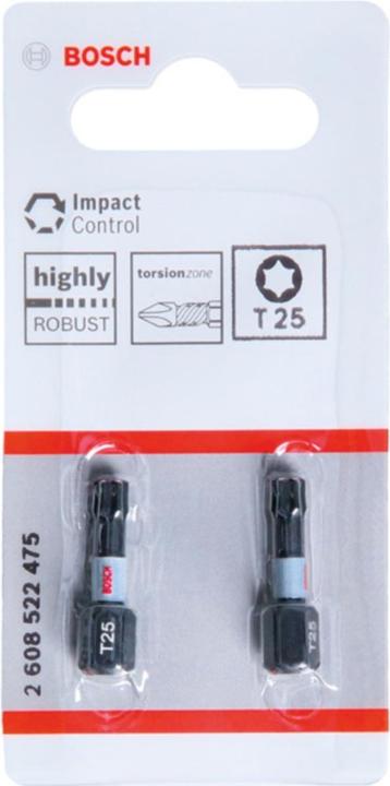 Actual product image Bosch Professional Zubehör PRO Torx Impact Bit, T25, 25 mm, 2 pcs.