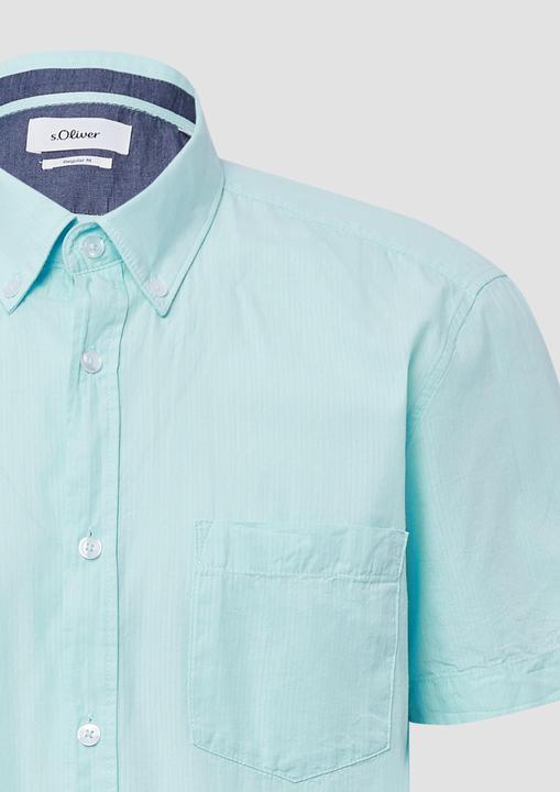 Produktbild S.Oliver Hemd Regular Fit: Kurzarmhemd mit Struktur-Streifen und Button-Down-Kragen (3XL)