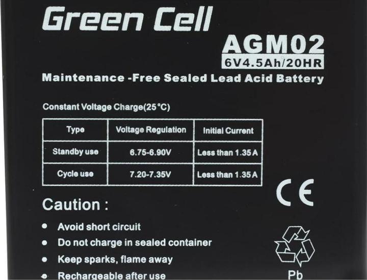 Image du produit GreenCell AGM02 (6 V, 4.50 Ah)