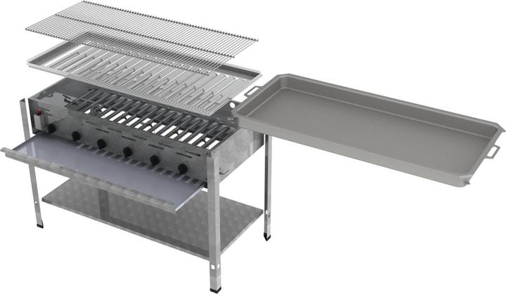 Actual product image ChattenGlut 6-burner gas roaster with grid and pan (22 kW)