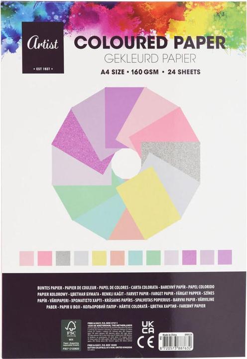 Produktbild Farbiges Papier (160 g/m², 24x)