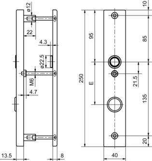 Glutz Schutztürschild aussen 52185 glide/easyfix® (Türschildgarnitur)