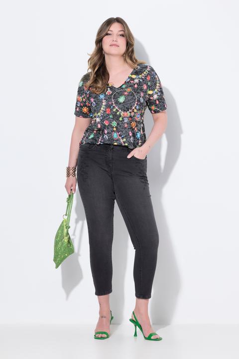 Produktbild Miamoda Jeans, Skinny Fit, 5-Pocket, Glitzersteinchen (44)