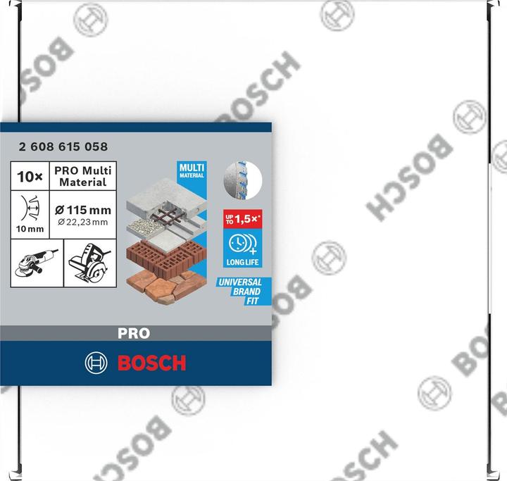 Productafbeelding Bosch Professional Zubehör Ø 115mm Diamantdoorslijpschijf standaard voor universeel10 pak