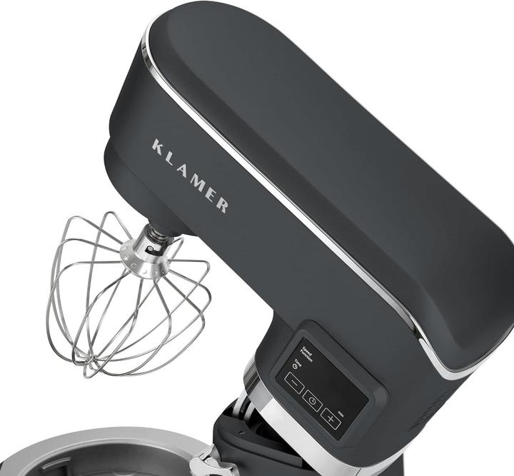Image du produit KLAMER Küchenmaschine Classic 1400 W – 5,5 L Rührschüssel aus Edelstahl, Knet-, Rühr- & Schneeb… (1400 W, 5.50 l)
