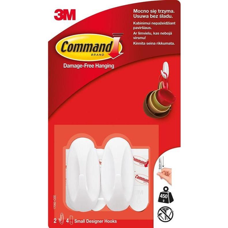 Thumbnail - 3M, Klebehaken + Klebenagel, Command små designerkroge 17082