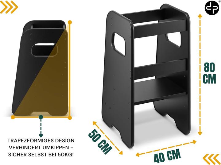 Actual product image DefiPad Learning Tower for Children Black