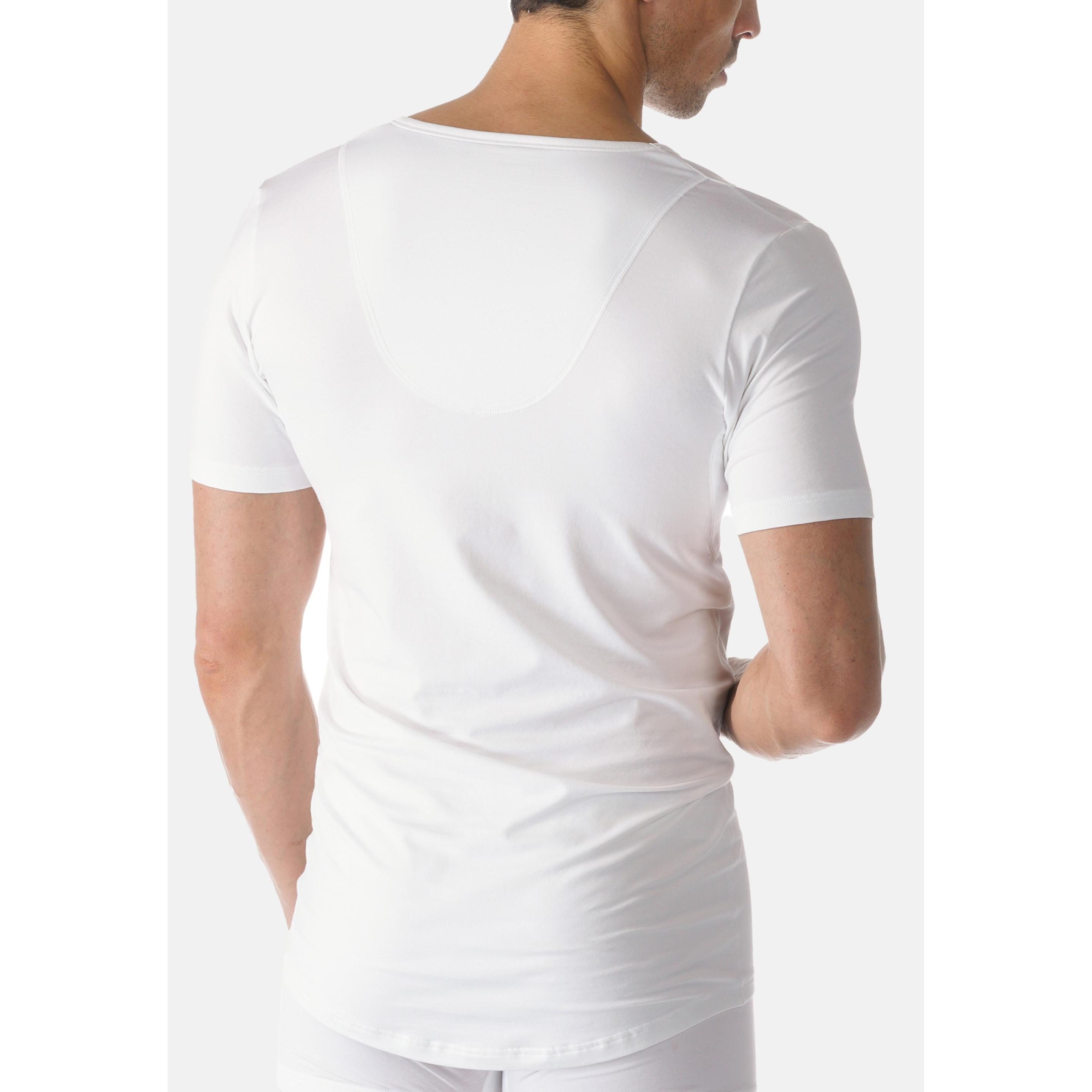 Thumbnail - Mey, Herren, Shirt, 2er Pack Dry Cotton Slim Fit - T-Shirt mit V-Ausschnitt, Weiss, (XL)