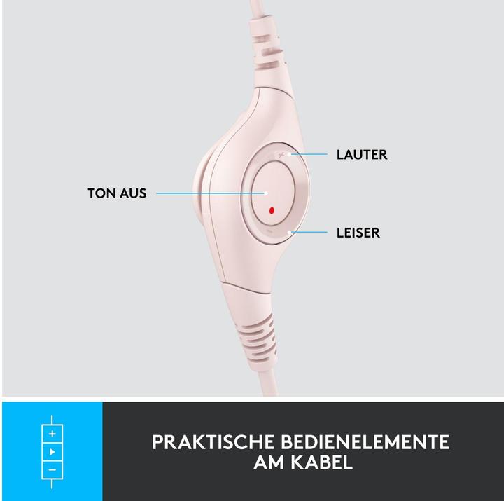 Image du produit Logitech Casque filaire H390 - ROSE - USB (Filaire, USB-A)