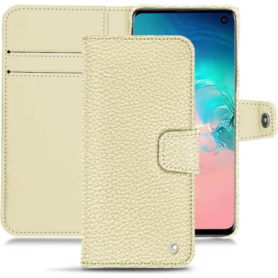 Noreve Lederschutzhülle Wallet (Samsung Galaxy S10e), Smartphone Hülle, Weiss
