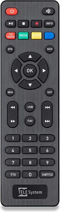 Actual product image Telesystem TELE System 58035006 IR Remote Control Wireless TV Tuner Buttons (Infrared)