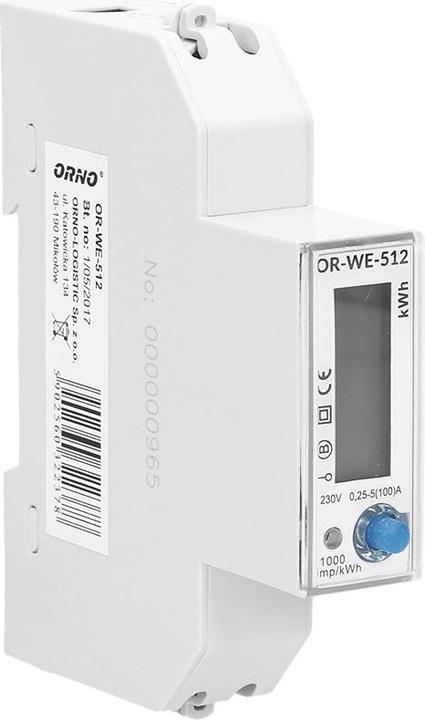 Actual product image MGA Orno LCD digital AC meter, 1-phase display of power consumption with MID certificate, 100A