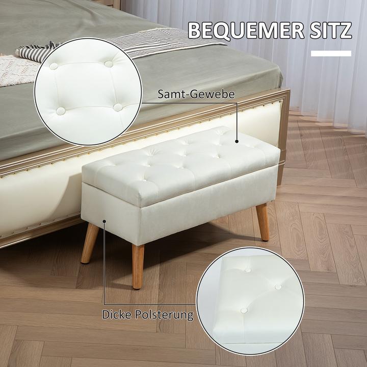 Image du produit Homcom Sitzbank Polyester, Schaumstoff Weiss (80 cm)