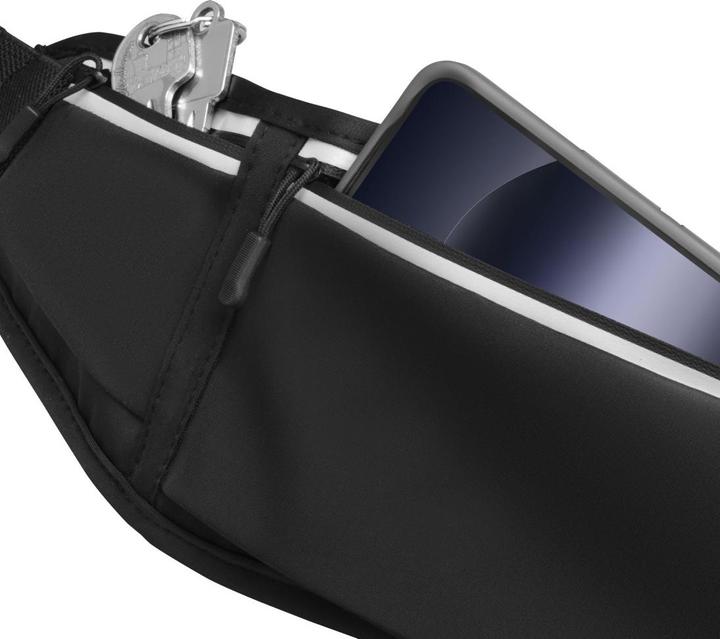 Image du produit Hama Bauchtasche für Handys, Laufgürtel zum Joggen, reflektierend, Schwarz