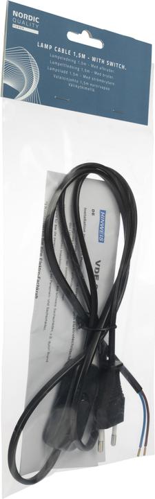 Produktbild Nordic Ledning med afbryder, 1,5m, sort (1.50 m)