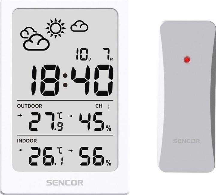 Produktbild Sencor SWS 2300 W Wetterstation weiss / LCD / Funksensor