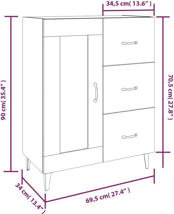 Image du produit vidaXL Sideboard (69.50 x 69.50 x 90 cm)