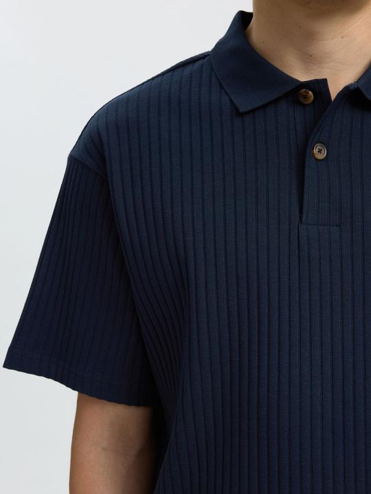 Produktbild Selected Geripptes Relaxed Fit Poloshirt (L)