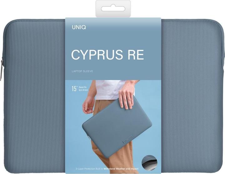 Actual product image Uniq Laptop Sleeve Cyprus Ridge Edition 16" waterproof neoprene blue (16")