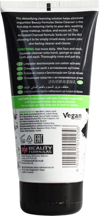 Actual product image Beauty Formulas Charcoal Detox Cleanser Face Wash Gel With Active Carbon 150Ml (Cleansing gel, 150 ml)