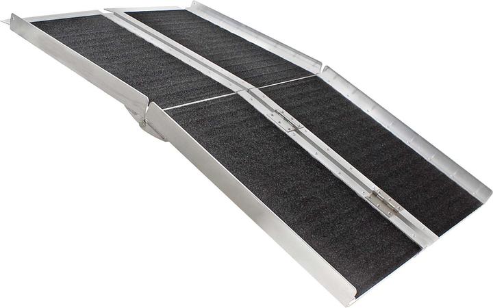 Produktbild Wiltec Rollstuhlrampe 2x faltbar 244cm 270kg rutschfest Rollirampe Alu Rollstuhl