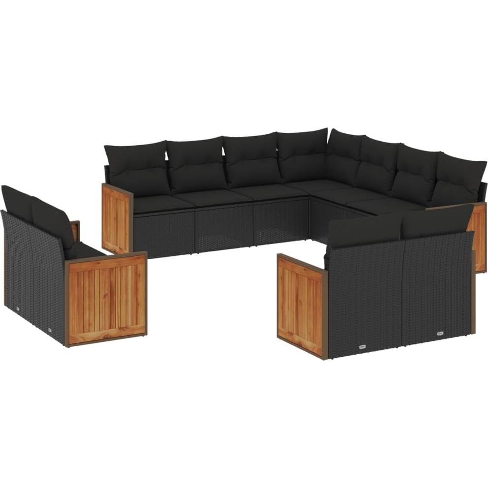 VidaXL, Gartenlounge, 10-tlg. Garten-Lounge-Set mit Kissen