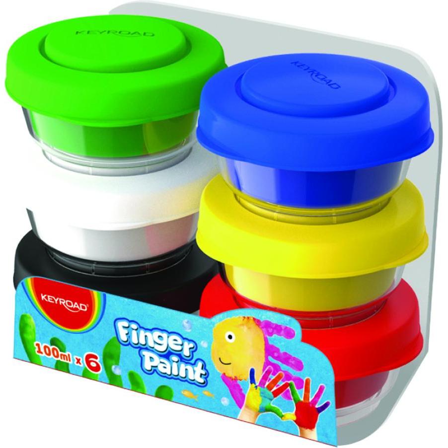 Keyroad, Künstlerfarbe + Bastelfarbe, Fingerfarben-Farbmischung 6x100 ml (Mehrfarbig, 100 ml)