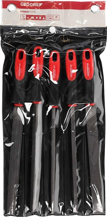 Actual product image Gedore Red red R93000005 File set 3-edge + 4-edge + flat + round + half 5-piece (Stroke 0, 310 mm)