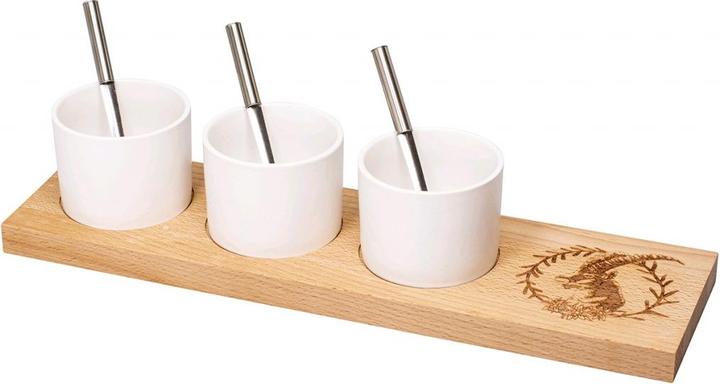 Kadastar ApéroSet Steinbock Kranzklein, Buche, 40 x 11 x 2 cm