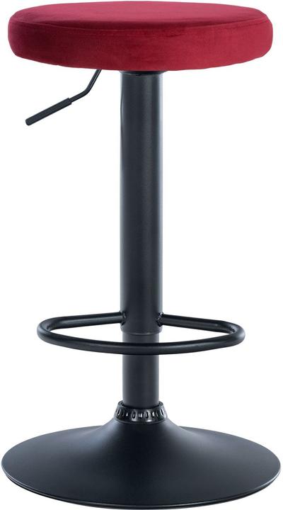 Produktbild Swisshandel24 2er Set Barhocker Ponte Samt schwarz, rot