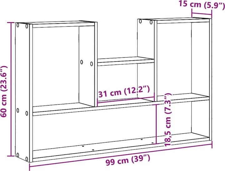 Produktbild VidaXL Wandregal (99 x 15 x 60 cm)