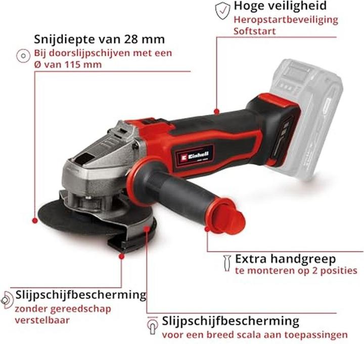 Actual product image Einhell TE-AG 18/115-2 Li (115 mm)
