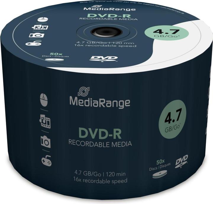 Productafbeelding MediaRange DVD-R 4,7GB, 50 spoelen (50 x)