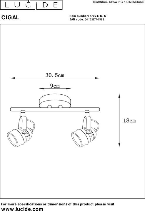 Produktbild Lucide Cigal (350 lm, GU10)