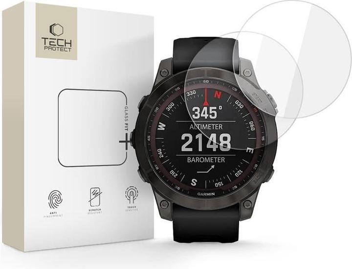 Spigen Tech-Protect Glass Fit+ 2er-Pack Panzerglas für Garmin Fenix ​​7 / 7 Pro - Transparent (fenix 7)