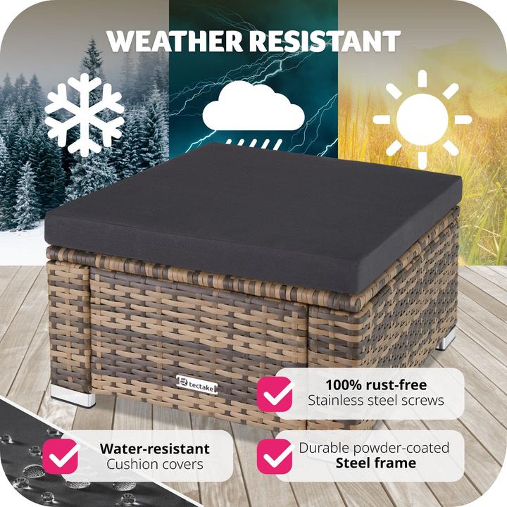 Produktbild tectake Rattan Sitzhocker