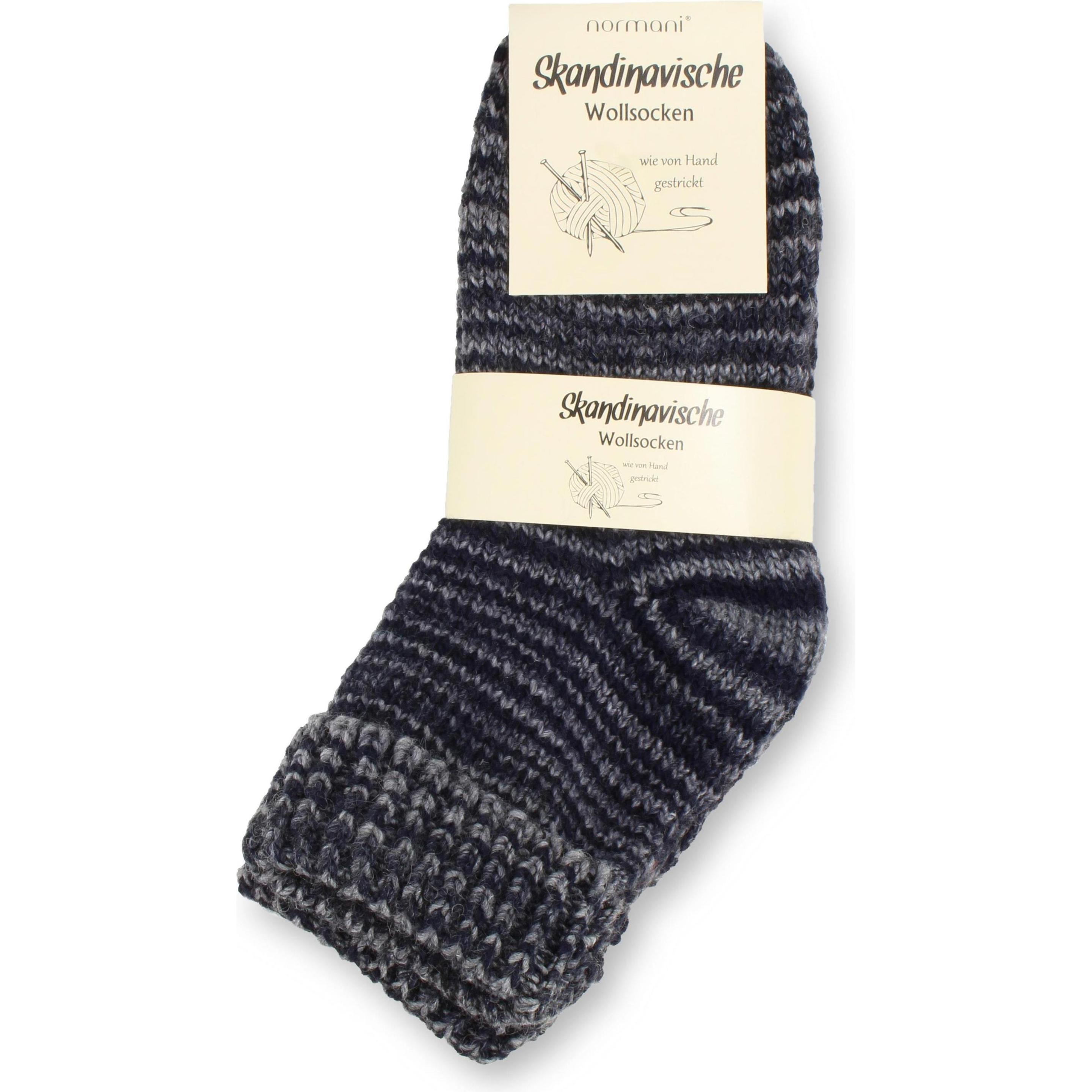 Thumbnail - Normani, Herren, Socken, 2 Paar Skandinavische Wollsocken mit Umschlag, Grau, (2er Pack, 35 - 38)