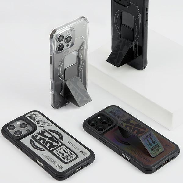 Actual product image Skinarma case Kira Kobai iPhone 16 Pro Max 6.9" Magnetic Charging Grip Stand chrome (Apple iPhone 16 Pro Max)