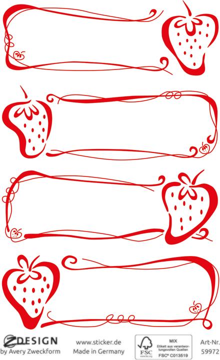 Actual product image Avery Household labels "Erdbeere" 59972