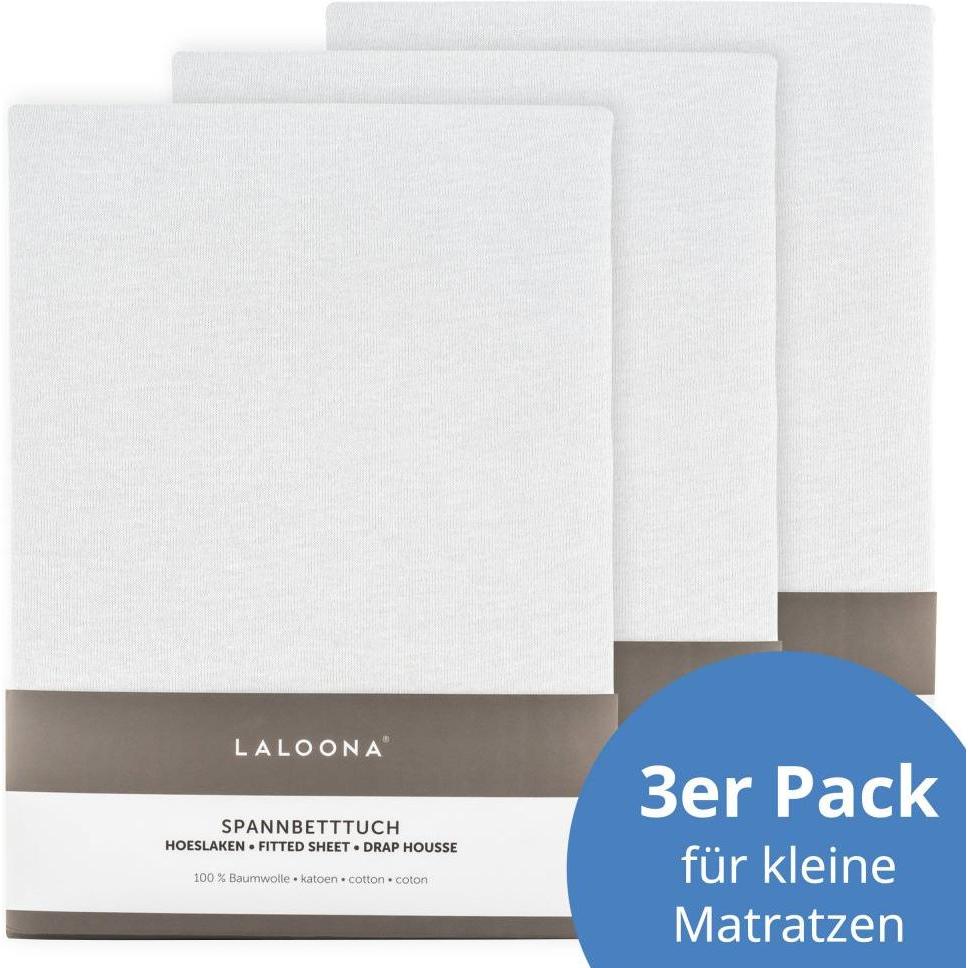 La Loona, Fixleintuch Babybett, LaLoona Spannbettlaken Spannbetttuch 3er Pack für kleine Matratzen 40 x 90 (40 x 90 cm)